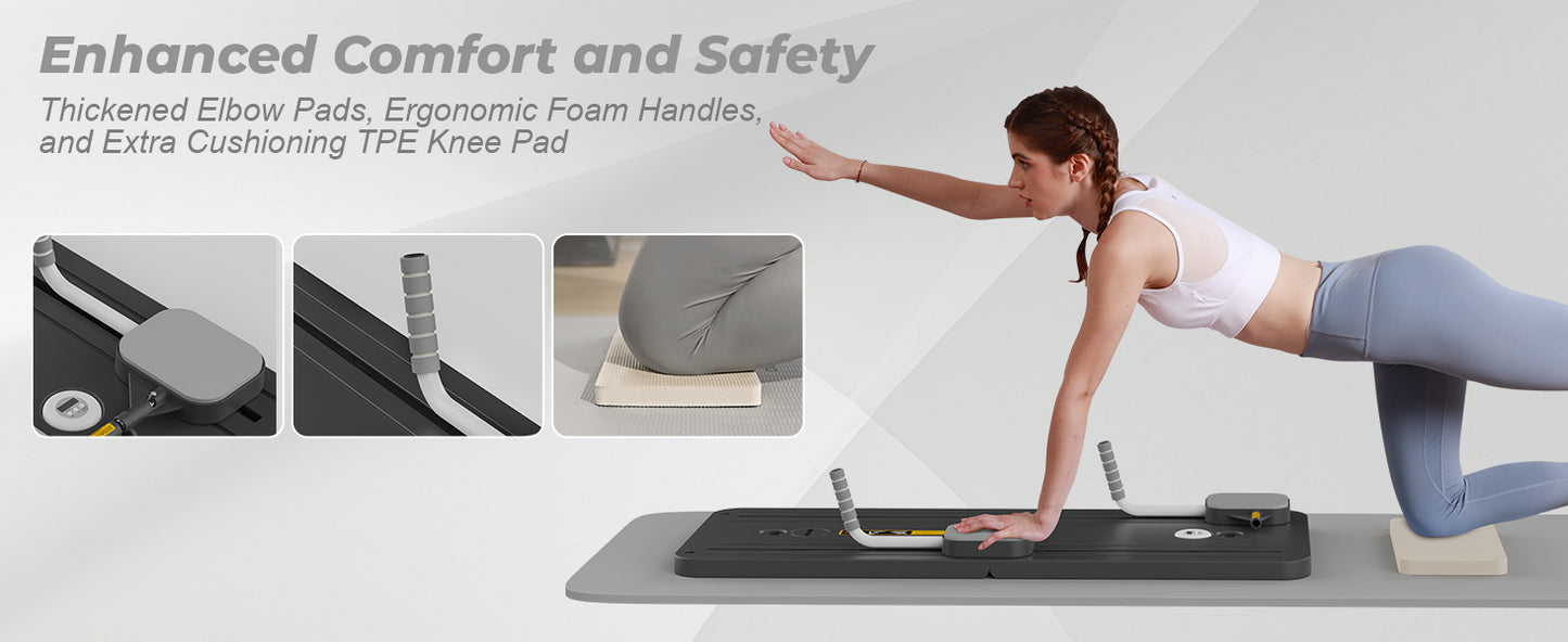 5 in 1 pilates board push up LED display Automatic Rebound Multi Pilates Reformer Set folding Fitness Exercise Equipment