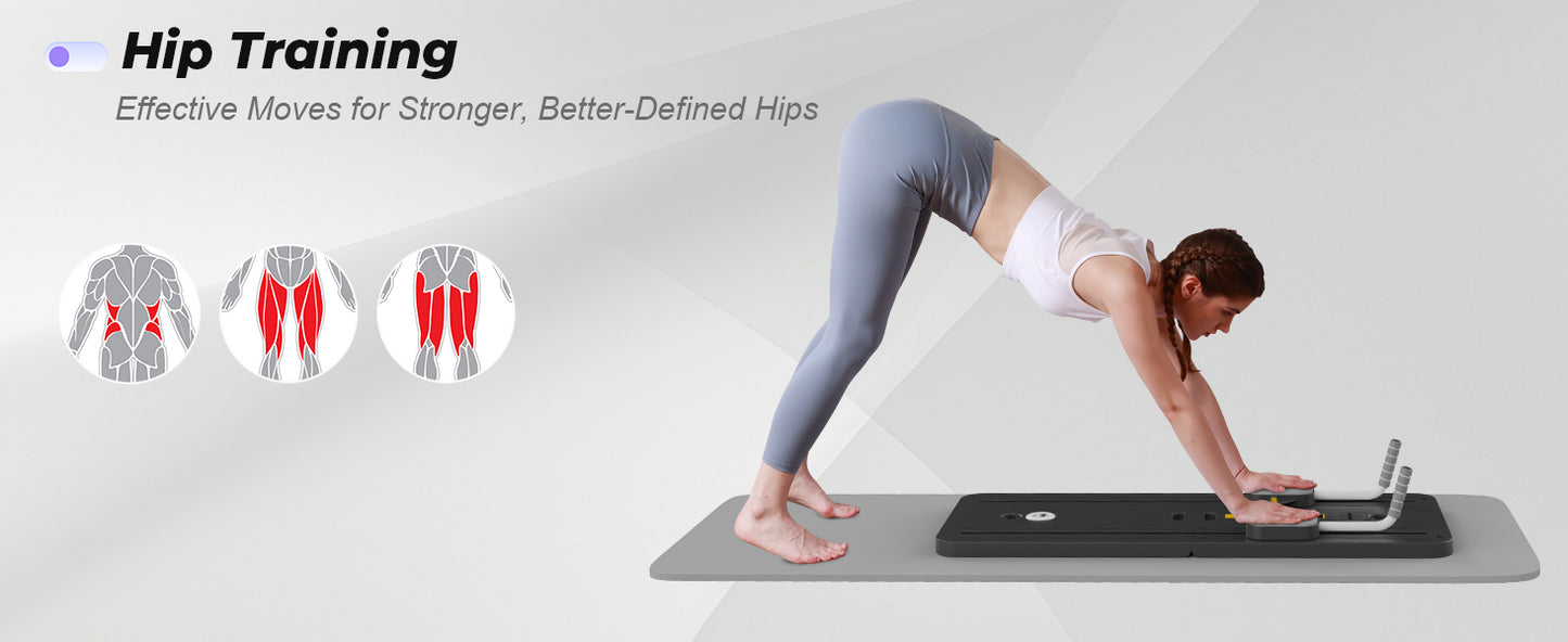 5 in 1 pilates board push up LED display Automatic Rebound Multi Pilates Reformer Set folding Fitness Exercise Equipment