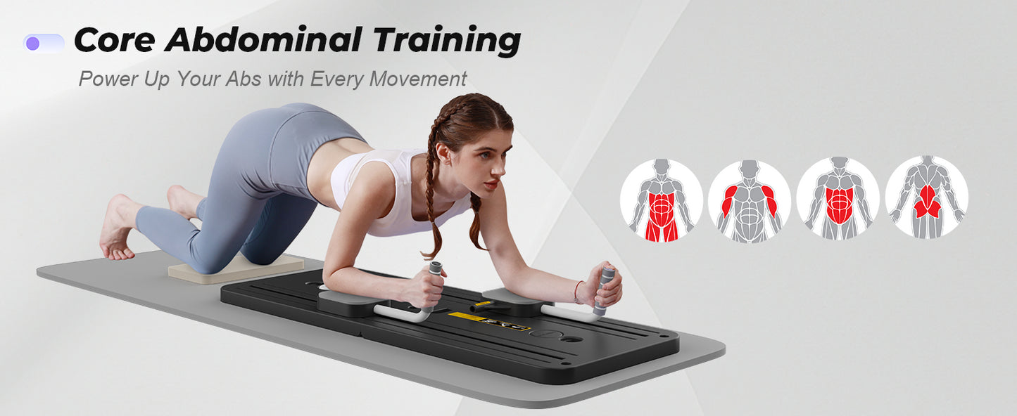 5 in 1 pilates board push up LED display Automatic Rebound Multi Pilates Reformer Set folding Fitness Exercise Equipment