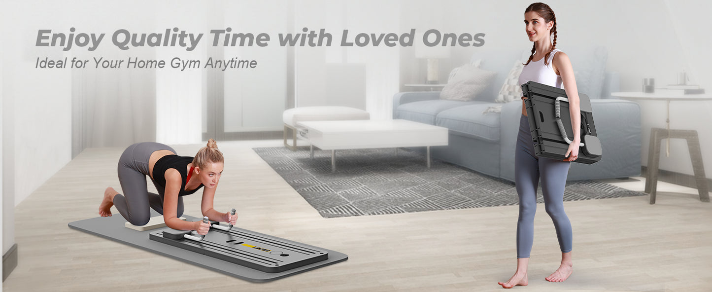 5 in 1 pilates board push up LED display Automatic Rebound Multi Pilates Reformer Set folding Fitness Exercise Equipment