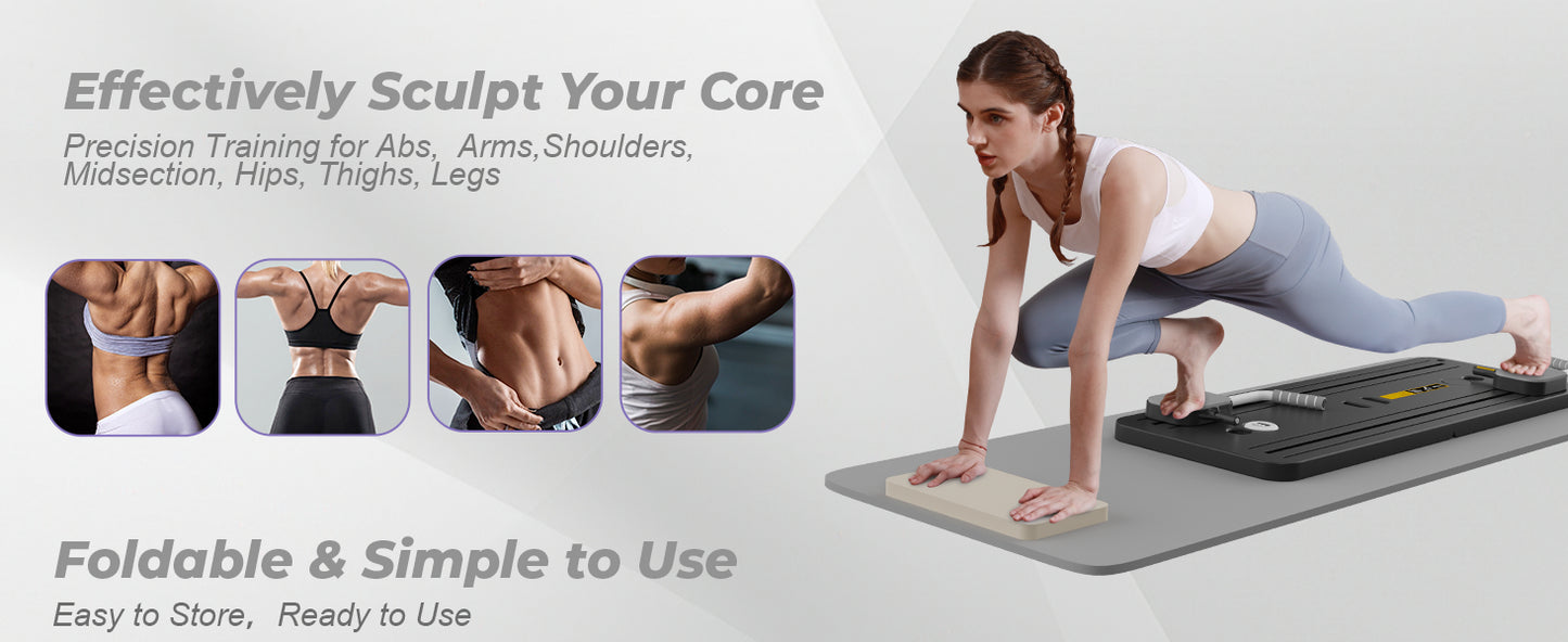 5 in 1 pilates board push up LED display Automatic Rebound Multi Pilates Reformer Set folding Fitness Exercise Equipment