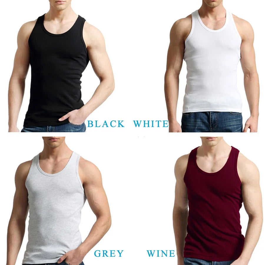 Men’s Cotton Tank Top – Sleeveless Gym Vest