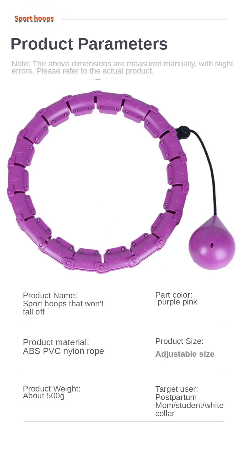 Adjustable Sport Hoops Abdominal Thin Waist Exercise Detachable Massage Hoops Fitness Equipment Gym Home Training Weight Loss