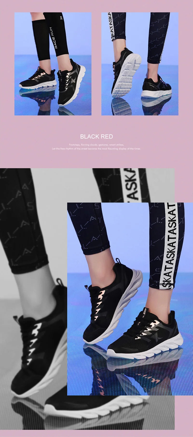 Xtep Women Running Shoes 2023 New Fashion Lightweight Sneakers For Women Breathable Cushioning Sports Shoes Female 879318110073