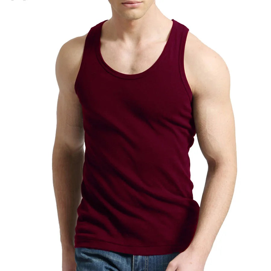 Men’s Cotton Tank Top – Sleeveless Gym Vest