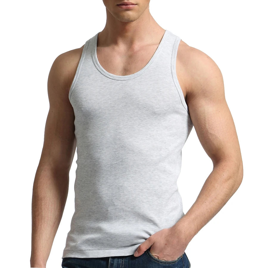 Men’s Cotton Tank Top – Sleeveless Gym Vest