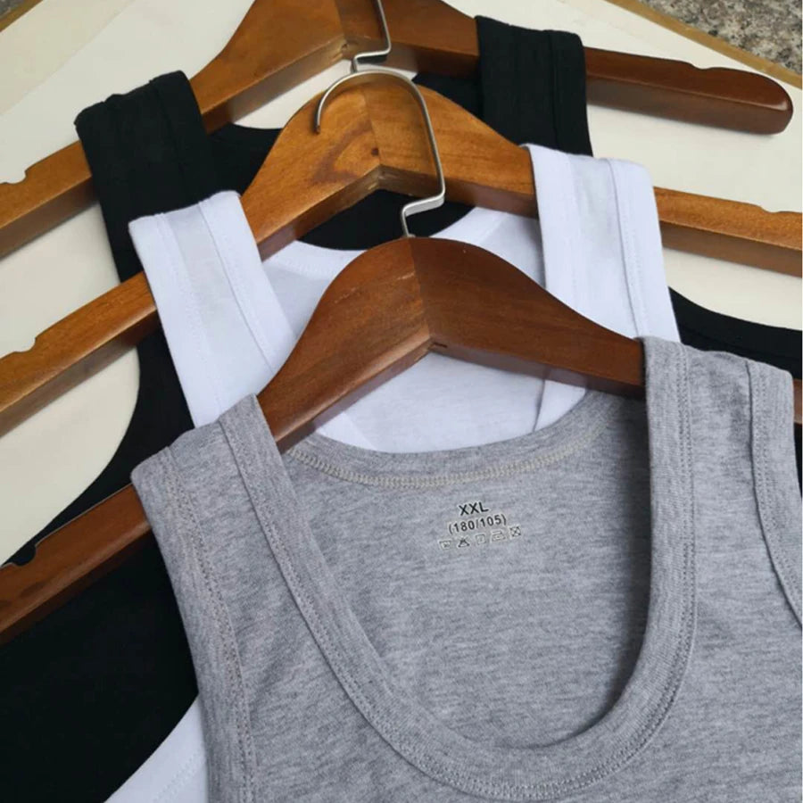 Men’s Cotton Tank Top – Sleeveless Gym Vest