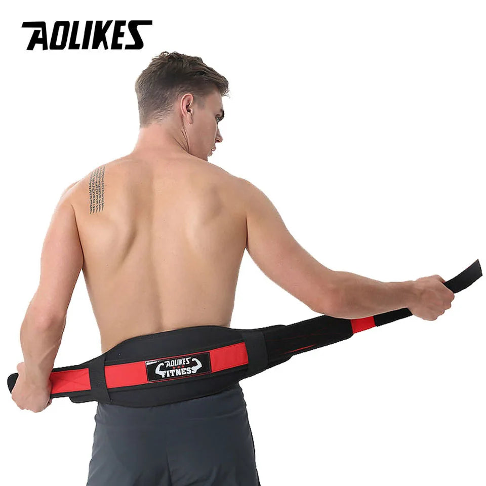 AOLIKES Gym Weightlifting Belt Adjustable Waist Back Support Squat Dumbbell Barbell Deadlifts Training Fitness