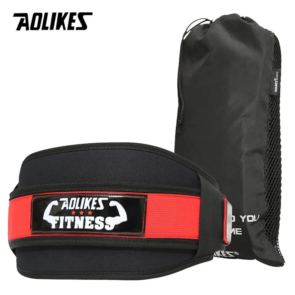 AOLIKES Gym Weightlifting Belt Adjustable Waist Back Support Squat Dumbbell Barbell Deadlifts Training Fitness