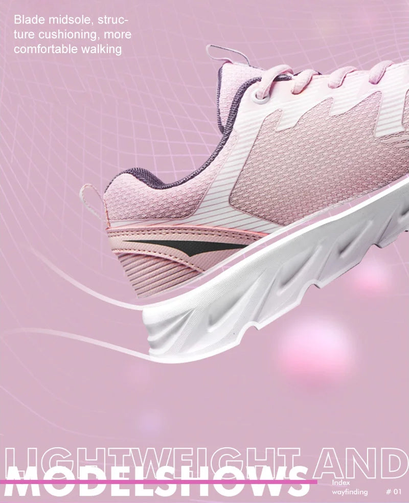 Xtep Women Running Shoes 2023 New Fashion Lightweight Sneakers For Women Breathable Cushioning Sports Shoes Female 879318110073