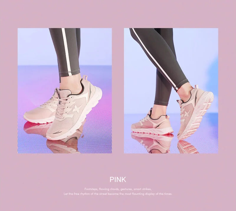 Xtep Women Running Shoes 2023 New Fashion Lightweight Sneakers For Women Breathable Cushioning Sports Shoes Female 879318110073