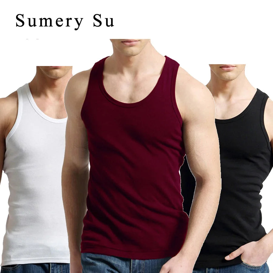 Men’s Cotton Tank Top – Sleeveless Gym Vest