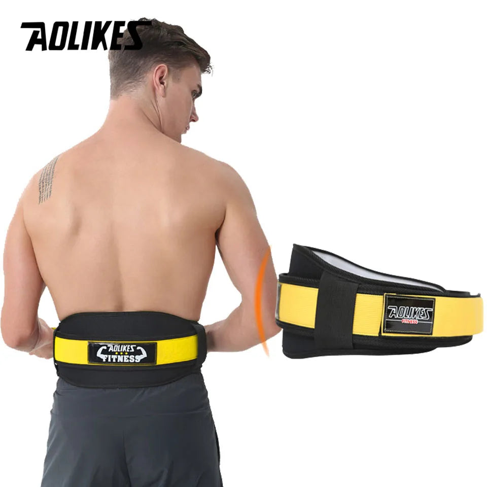 AOLIKES Gym Weightlifting Belt Adjustable Waist Back Support Squat Dumbbell Barbell Deadlifts Training Fitness