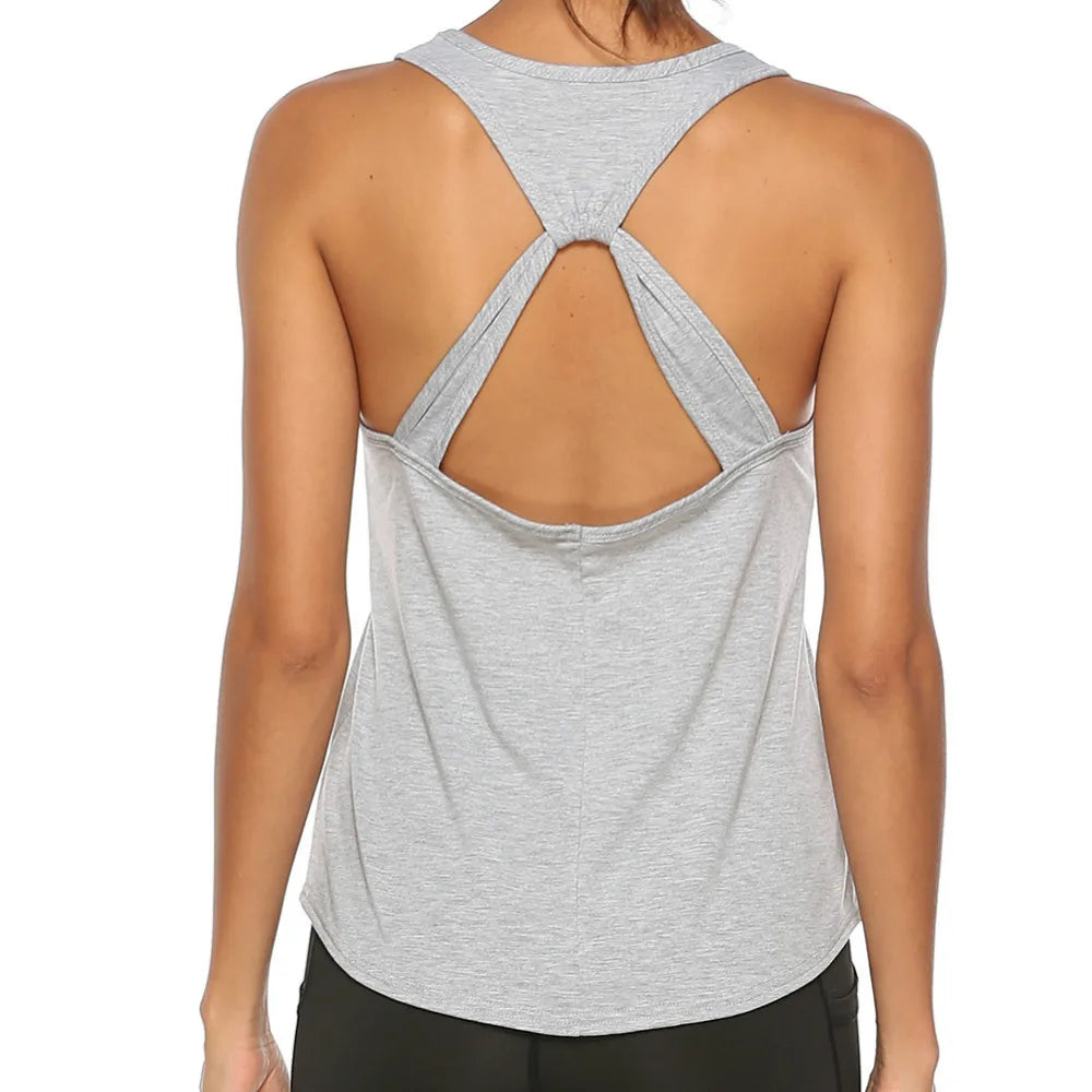 Sexy Backless Yoga Tank Tops For Women Sleeveless Sport Fitness T Shirt Workout Yoga Shirts Quick Dry Athletic Running Vest Lady