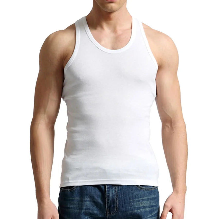 Men’s Cotton Tank Top – Sleeveless Gym Vest