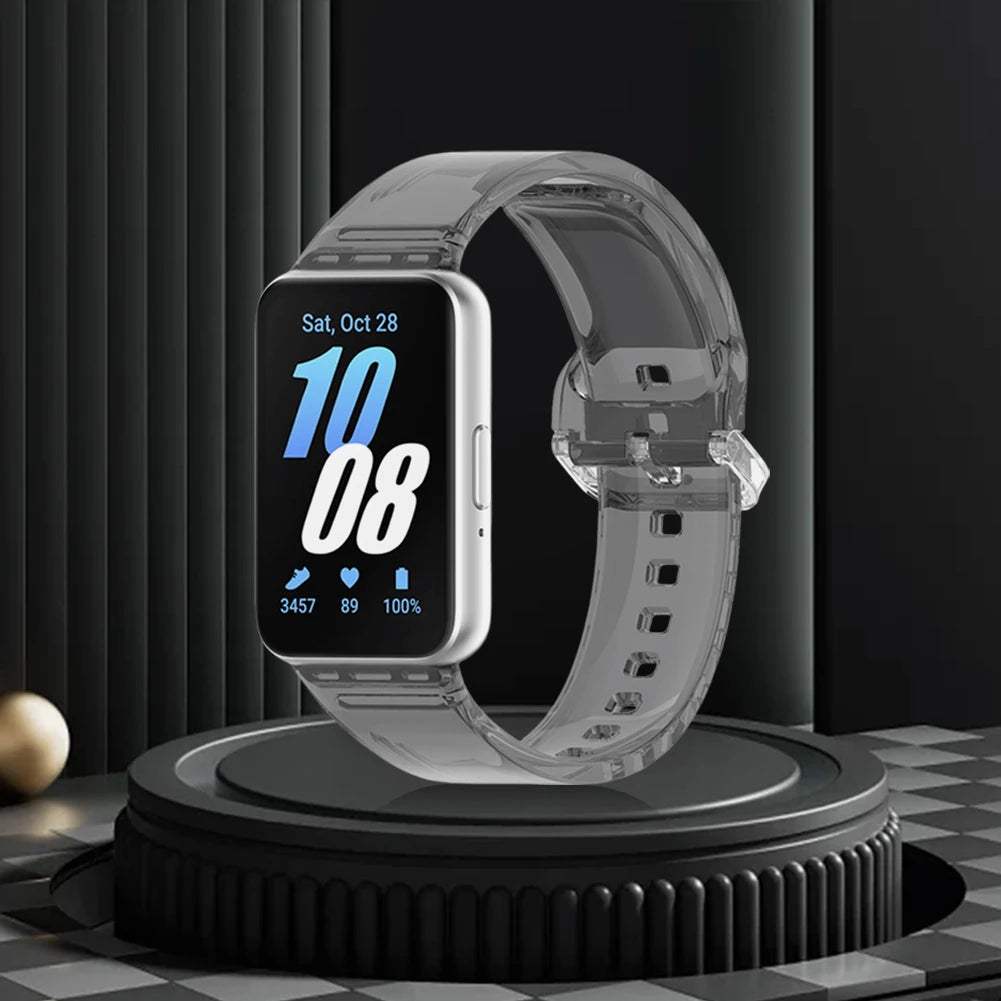 Photochromic Sport Strap Sport Watchband Adjustable TPU Sport Wrist Band Sweatproof Comfortable for Samsung Galaxy Fit 3 SM-R390