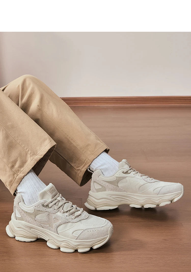 Xtep Chinoiserie Casual Shoes For Men 2025 Spring Vintage Thick Sole Fashion Sports Shoes Wear-Resistant  Sneakers 875119320001