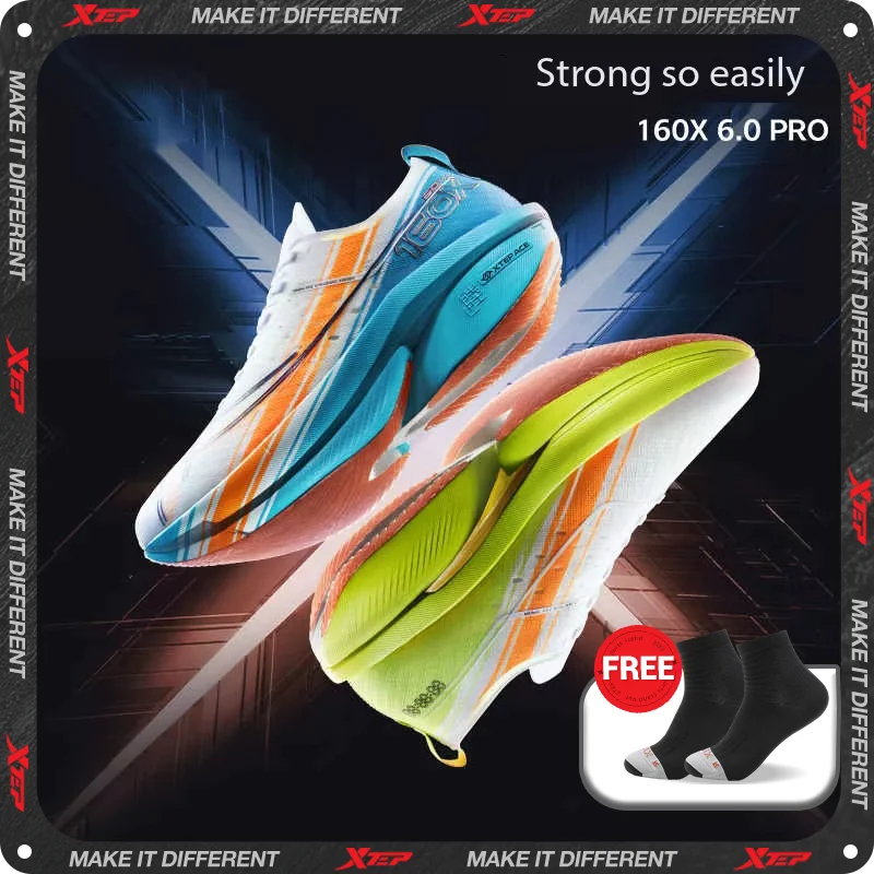 Xtep 160X 6.0 PRO Running Shoes For Men Stable Durable Racing Marathon Light Running Shoes Professional Marathon 975119110003
