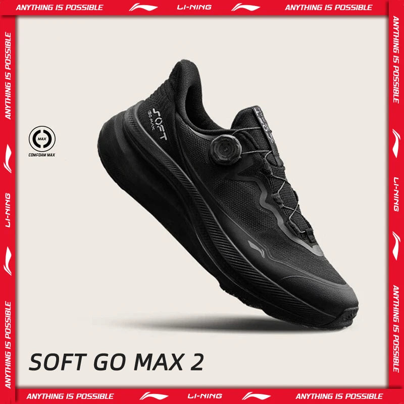 Li-Ning Men Women SOFT GO MAX 2 Walking Shoes COMFOAM Slip-on Thick Heel LiNing Unisex Sports Stylish Casual Shoes AGLV001