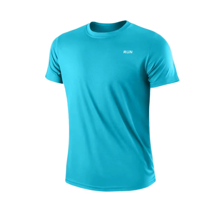 New Summer Men‘s Running Shirts Sport Gym Tees Training Jersey Short Sleeve T-Shirt Quick Dry Compression Sportwear T Shirt Man