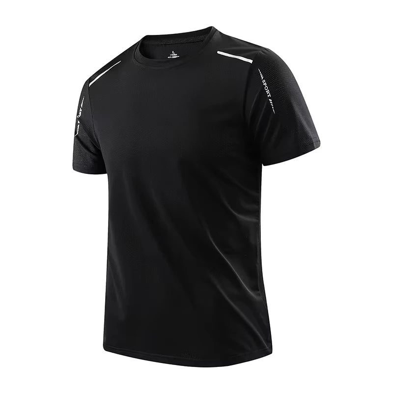 New Men’s Sportswear Running Tees Quick Dry Short Sleeve T-Shirt Gym Clothing Man Compression Shirt Five Solid-Color Tops