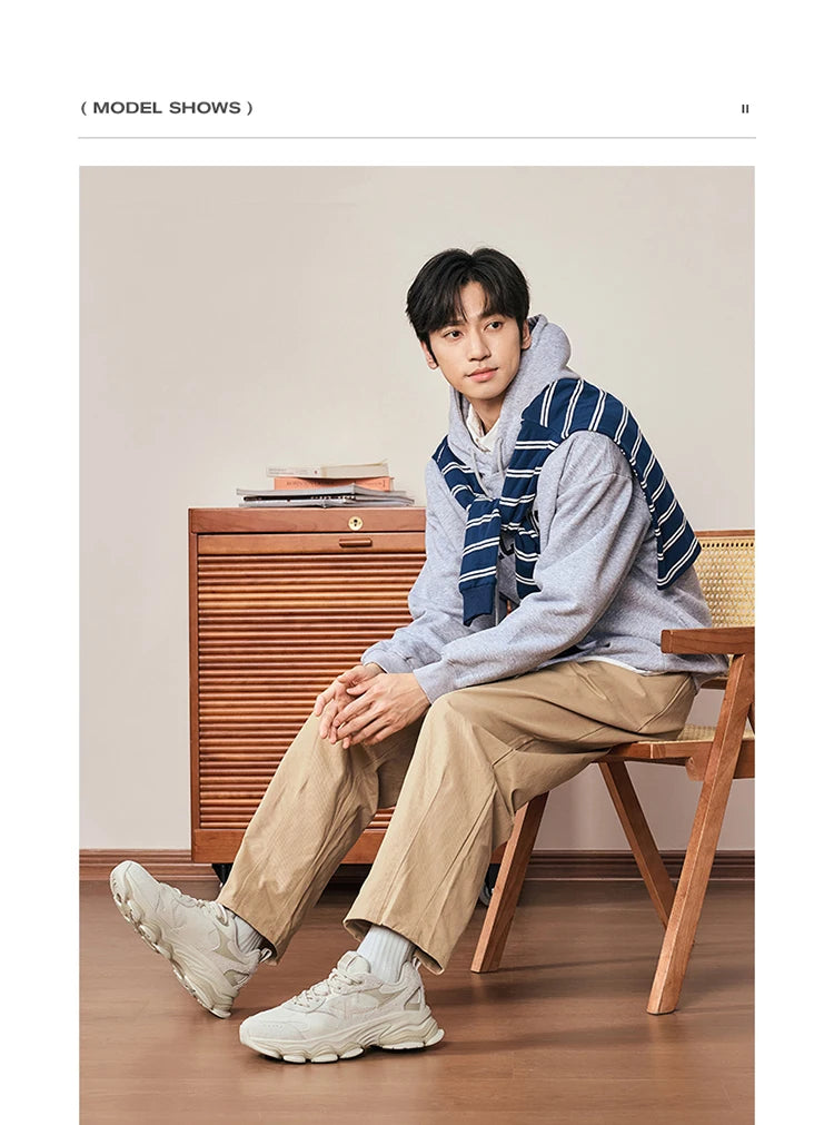 Xtep Chinoiserie Casual Shoes For Men 2025 Spring Vintage Thick Sole Fashion Sports Shoes Wear-Resistant  Sneakers 875119320001