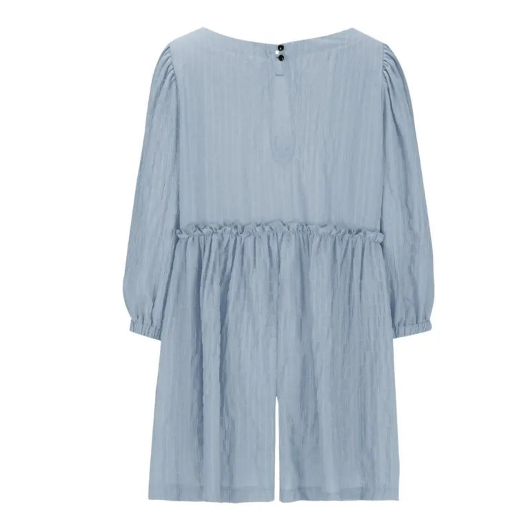 Fashion Women's Shorts Jumpsuit Summer Long Sleeve Casual Jumpsuit with Shorts Women Loose Breathable Short Jumpsuits Female