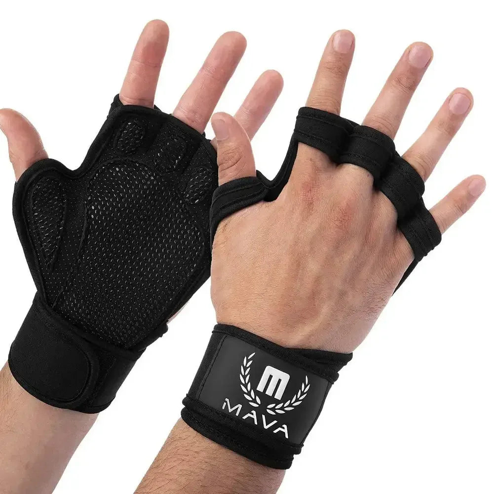2Pcs Weightlifting Training Gloves for Men Women Fitness Sports Body Building Gymnastics Gym Hand Wrist Palm Protector Gloves