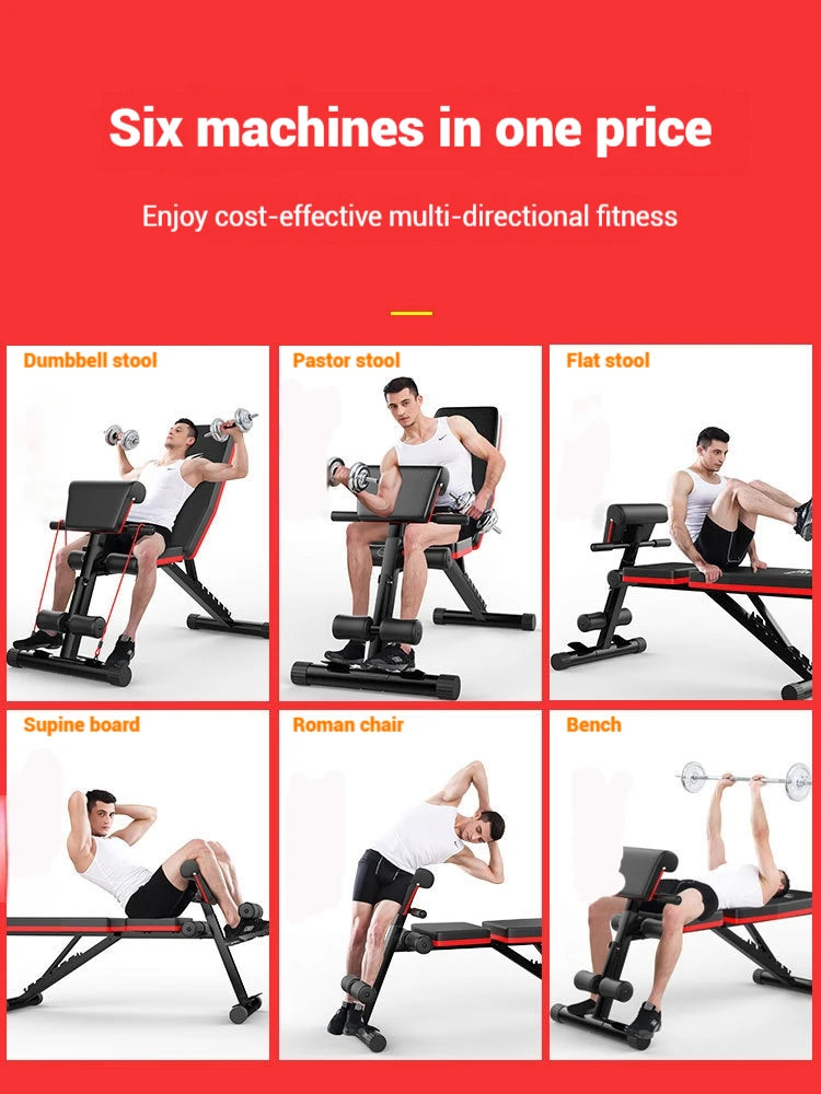 Dumbbell stool multifunctional six in one foldable home bird bench, bench, exercise chair, supine board fitness device