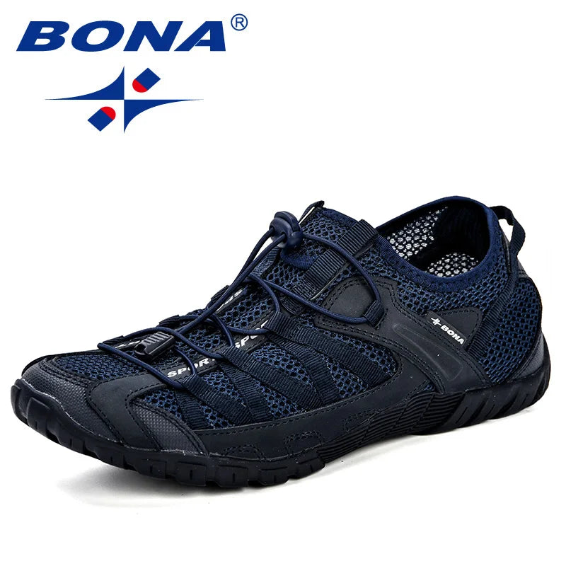 BONA 2023 New Popular Style Men Running Shoes Lace Up Athletic Shoes Outdoor Walkng jogging Sneakers Comfortable Mesh shoes