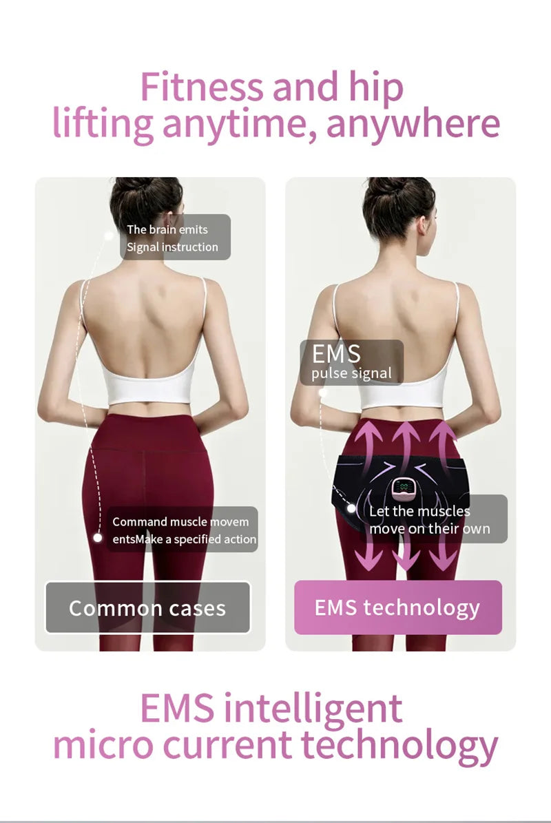 Electric Hips Trainer EMS Butt Muscle Stimulator USB Rechargable Buttocks Lifting Muscle Toner For Fitness Weight Loss Fat Burn