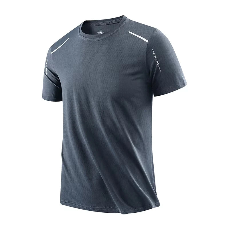 New Men’s Sportswear Running Tees Quick Dry Short Sleeve T-Shirt Gym Clothing Man Compression Shirt Five Solid-Color Tops