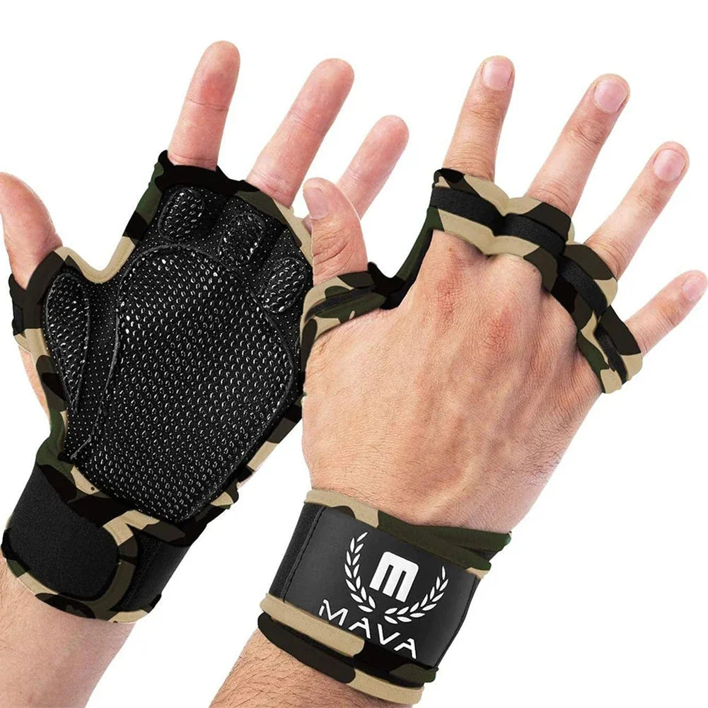 2Pcs Weightlifting Training Gloves for Men Women Fitness Sports Body Building Gymnastics Gym Hand Wrist Palm Protector Gloves