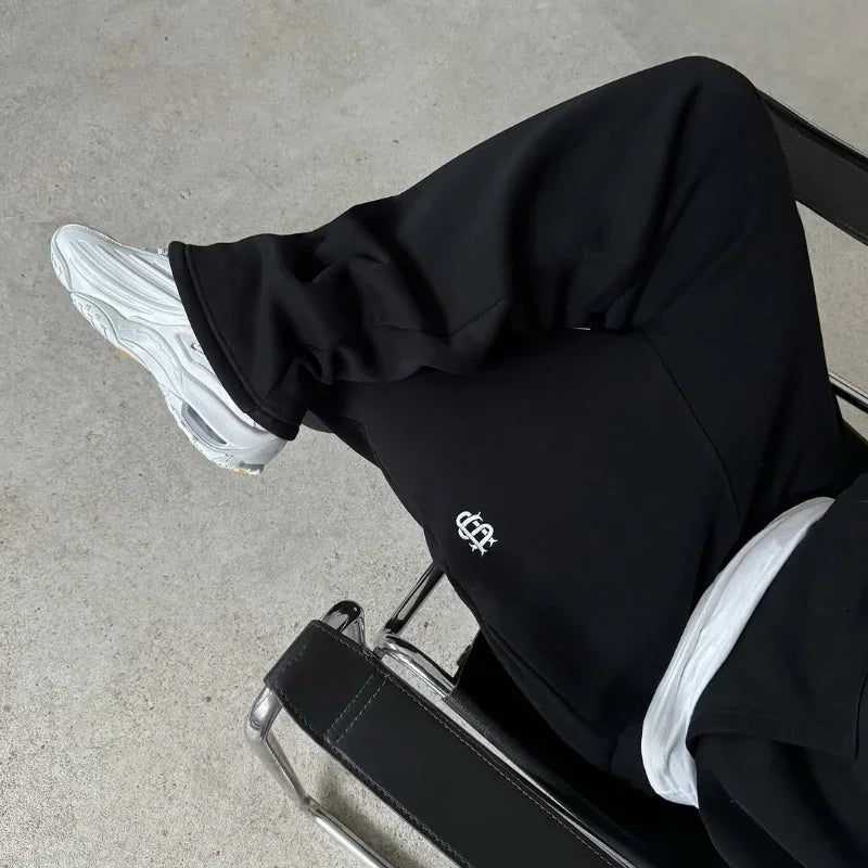 Embroidery Streetwear Men Clothing Fashion Hip Hop Men Pants Sweatpants Loose Casual Y2K Zipper Hip Joggers Men Trousers