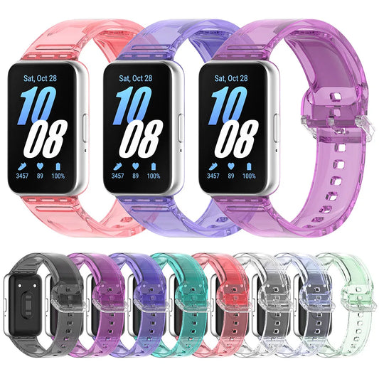 Photochromic Sport Strap Sport Watchband Adjustable TPU Sport Wrist Band Sweatproof Comfortable for Samsung Galaxy Fit 3 SM-R390