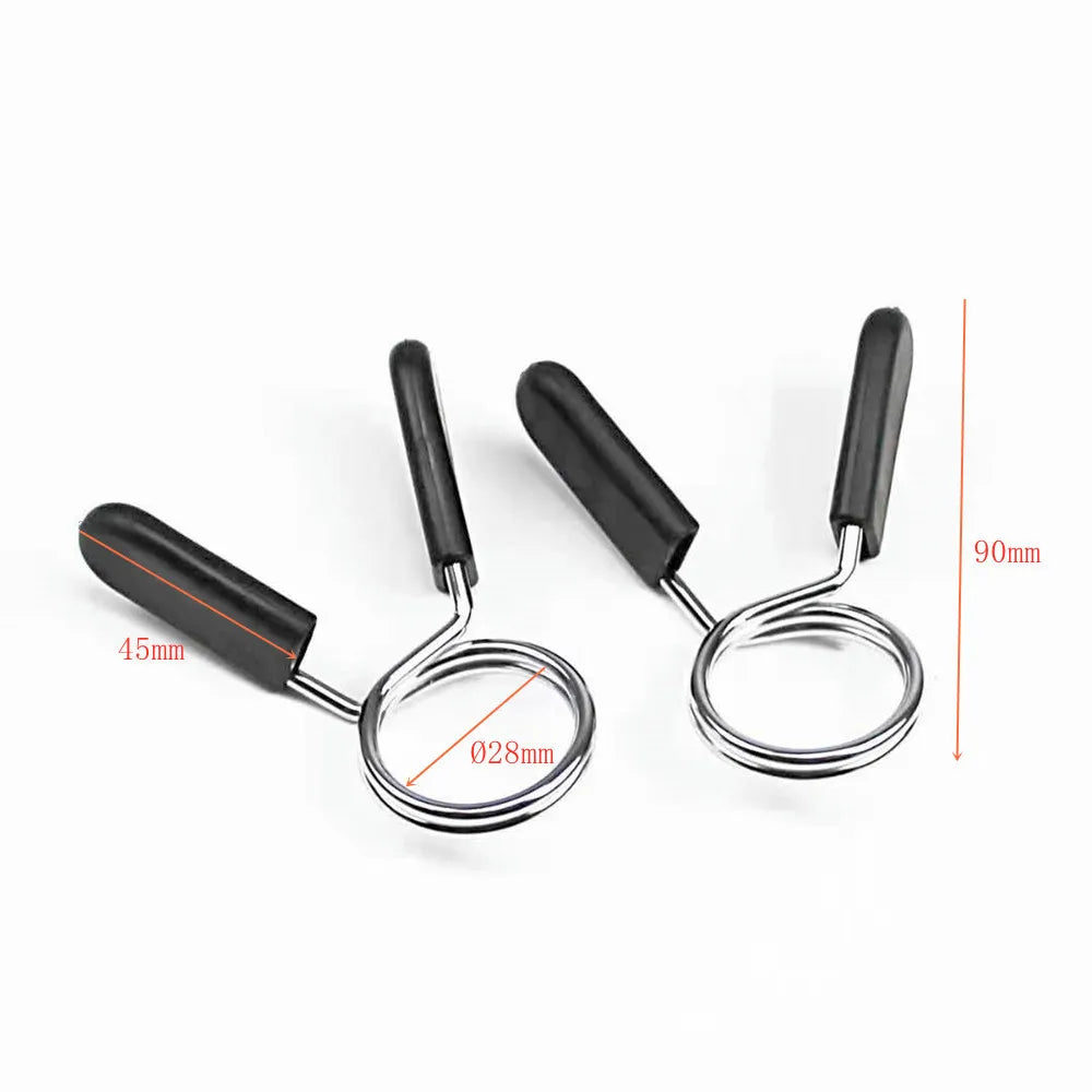 2pcs/lot 25/28/30mm Barbell Clamp Spring Collar Clip Gym Dumbbell Lock Standard Weight Lifting Kit Fitness Body Building Workout