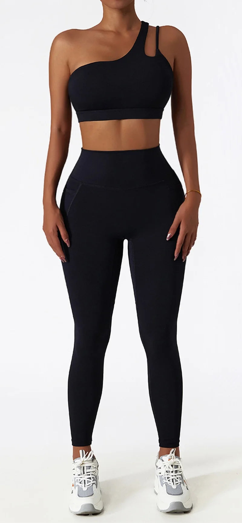 Cloud Hide Sexy One Shoulder Sports Bra for Women Fitness Yoga Crop Top Ladies Running Underwear Workout Gym Shirt Sportswear