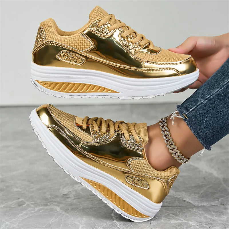 New large size sequin women's shoes Fashion casual comfortable women's shoes