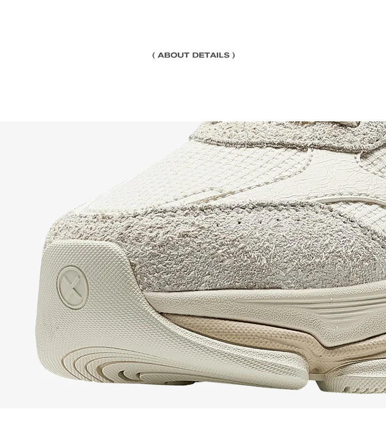 Xtep Chinoiserie Casual Shoes For Men 2025 Spring Vintage Thick Sole Fashion Sports Shoes Wear-Resistant  Sneakers 875119320001