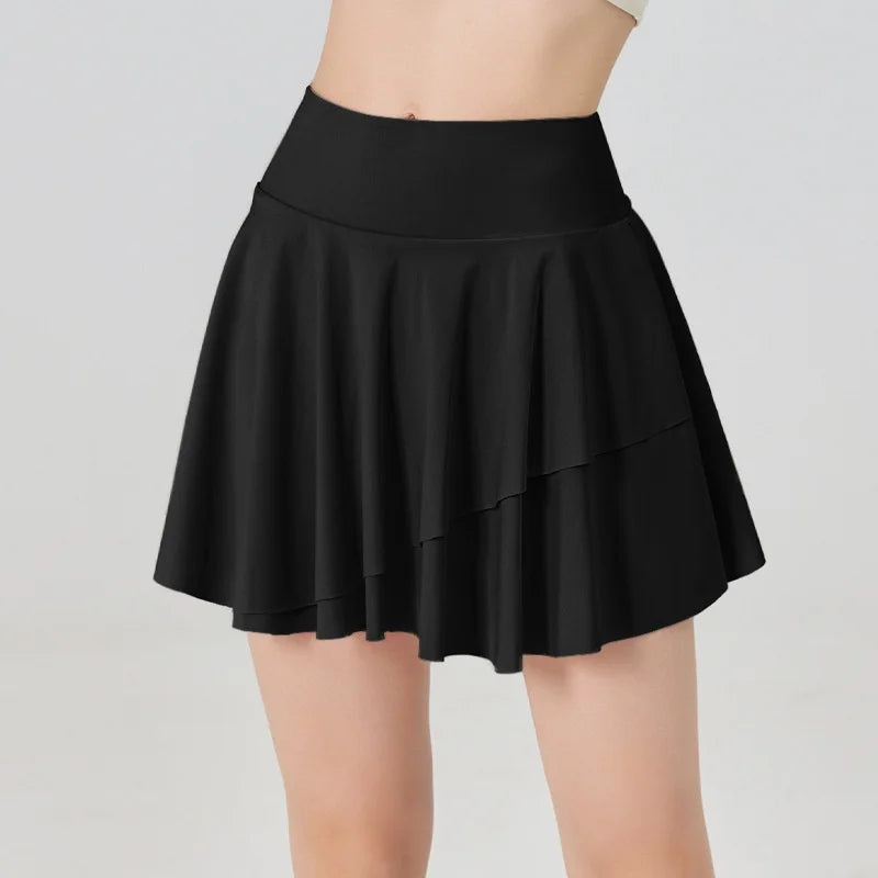 Sport Short Skirt for Women in Summer Anti-exposure High Waist Pleated Short Skirt Fitness Yoga Suit Golf Tennis Skirt
