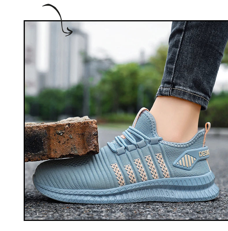Women's work safety shoes are anti smashing, anti piercing, anti slip, wear-resistant, and outdoor fashionable sports shoes