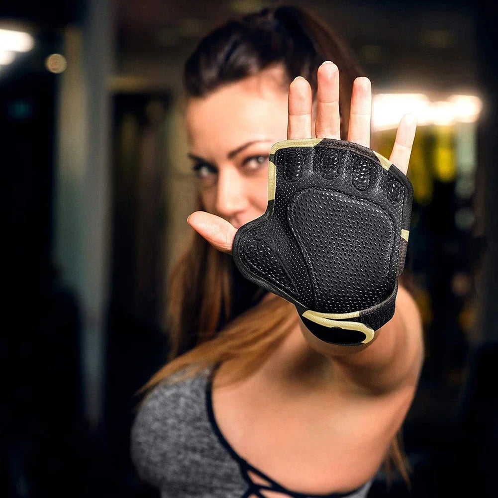2Pcs Weightlifting Training Gloves for Men Women Fitness Sports Body Building Gymnastics Gym Hand Wrist Palm Protector Gloves