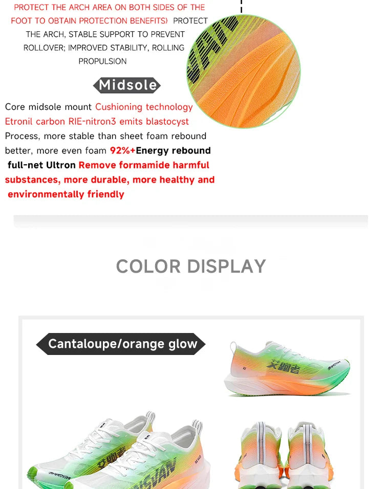 IRUNSVAN HEAT 2.0 Carbon Plate Sneakers Marathon Racing Professional Running Shoes Men Athletic Training Sport Shoes