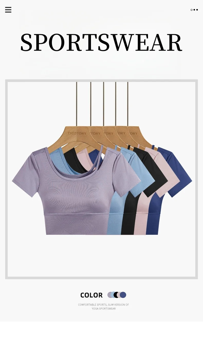 DRUR Yoga Tops Women Lightweight Asymmetric Slim Fit Running Shirt Summer Sports Crop Top For Pilates Sportswear Gym Clothes New