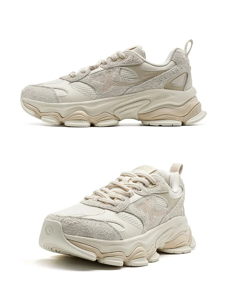 Xtep Chinoiserie Casual Shoes For Men 2025 Spring Vintage Thick Sole Fashion Sports Shoes Wear-Resistant  Sneakers 875119320001