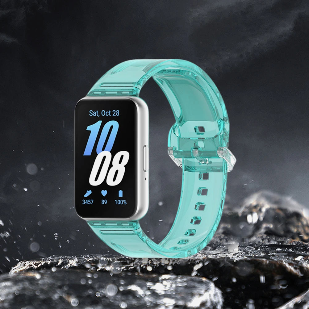 Photochromic Sport Strap Sport Watchband Adjustable TPU Sport Wrist Band Sweatproof Comfortable for Samsung Galaxy Fit 3 SM-R390