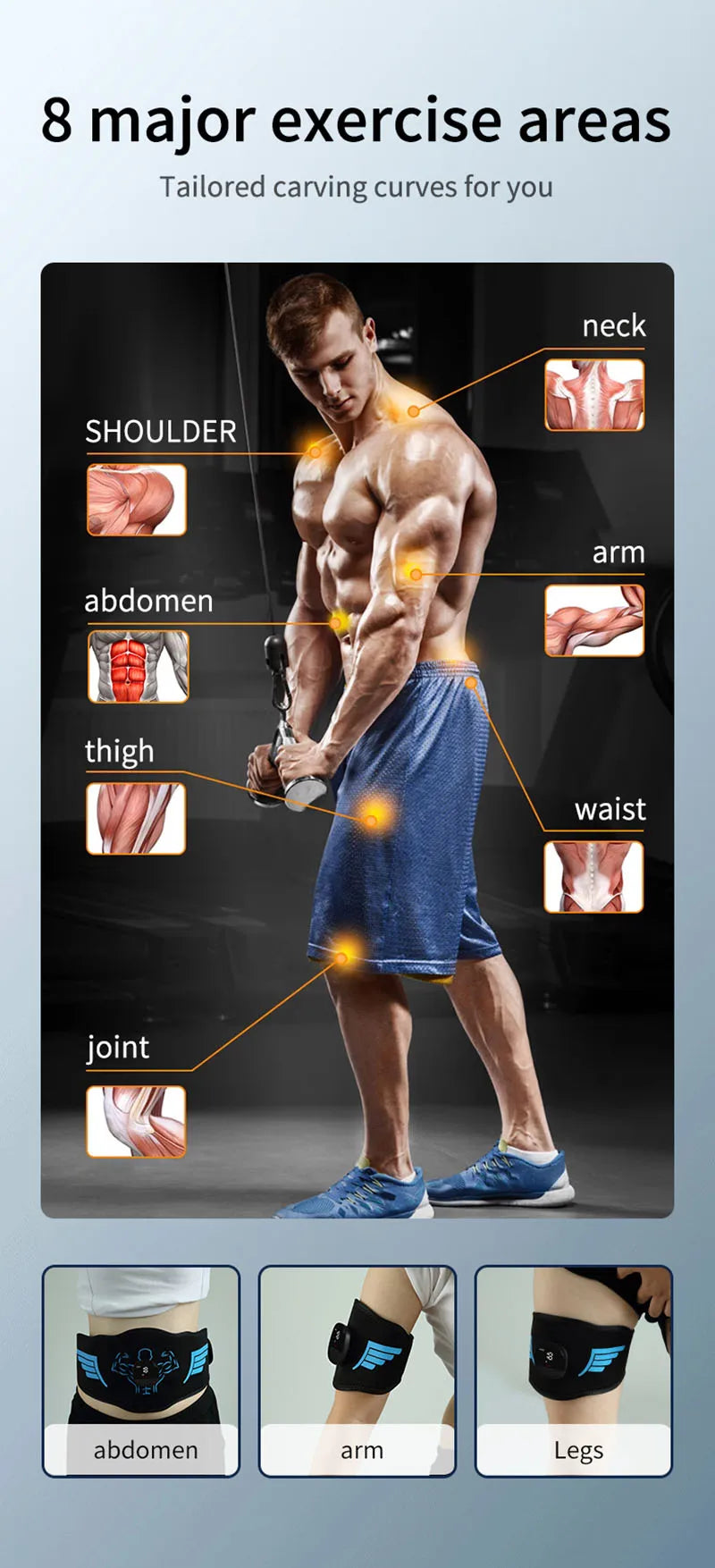 EMS Abdominal Toning Belt Muscle Stimulator Abs Trainer Muscle Toner USB Charge Body Shaping Lose Weight Fat Burn Fitness Unisex