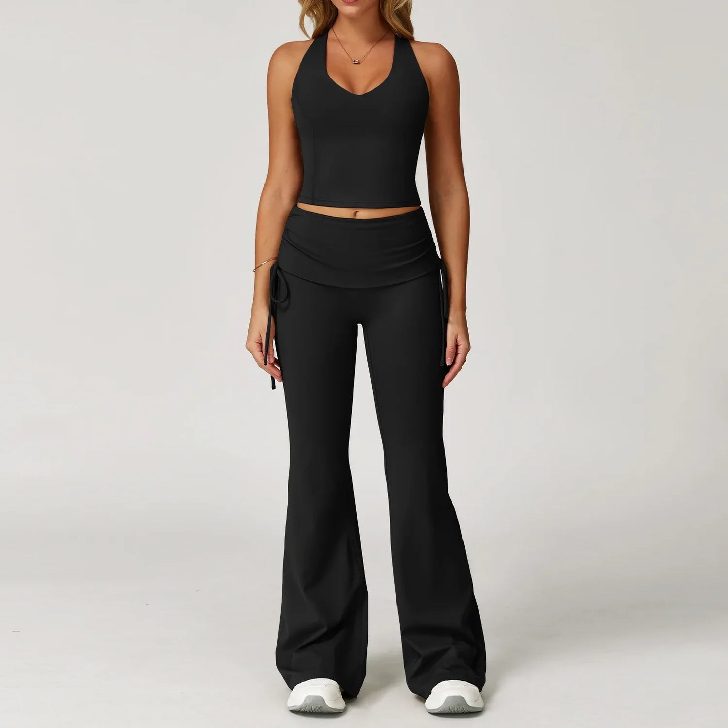 Women Tracksuit Gym Sports Suits 2 Pieces Yoga Set Fitness Vest Top Push Up Workout Clothes Female Athletic Leggings Sportswear