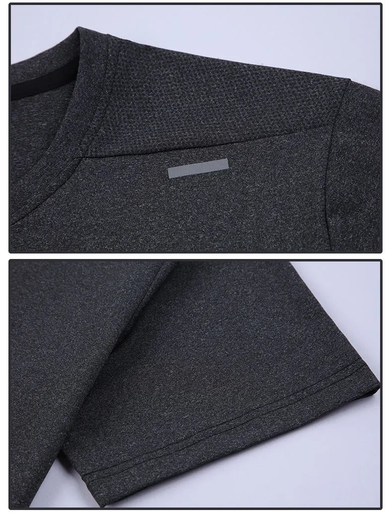 Men's Summer Loose Breathable Short Sleeve Outdoor Cycling Quick Dry Top Running Tracksuits Fitness T-shirts Muscle Tights