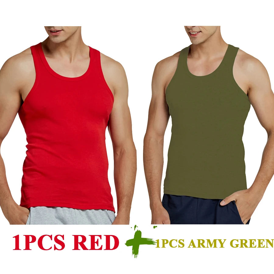 Men’s Cotton Tank Top – Sleeveless Gym Vest
